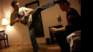 Exciting Gay Foot Kickboxing Match!