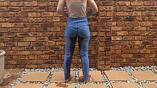 Tattooed slut pissing everywhere in wild indoor-outdoor compilation.