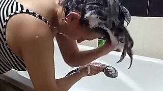 Voyeur Catches Regina Noir Nude in Shower