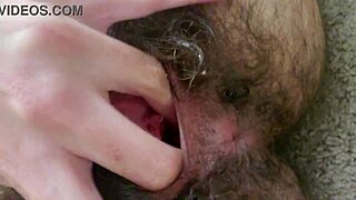 Fingering my hairy slutty hole close up