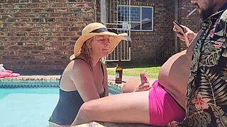 Old guy gets cock sucked by hotel girl!