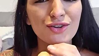 Claudia Bavel's horny blowjob and fingering compilation