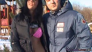 Busty Brunette Masturbates And Shows Pussy Close Up