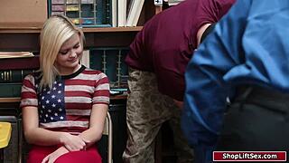 Thief fucks officer while boyfriend watches!