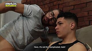 Stepfather teaches stepson to fuck hard