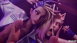 ahri k da all out league of legends hentai 3d compilation with tits and anal