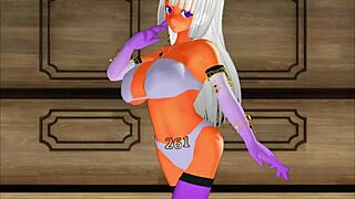 Sharifa's heroic scenes in the anime-style video game