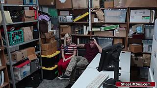 Thief fucks officer while boyfriend watches!