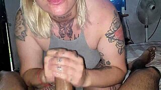 did blanquita get a huge cum facial in the garage after deepthroat?