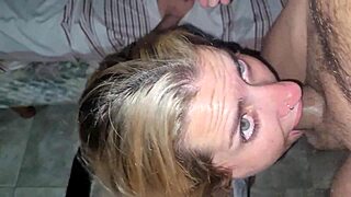 did blanquita get a huge cum facial in the garage after deepthroat?