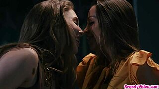 Busty teacher kisses and fingers substitute while face sitting