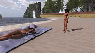 Beach blanket bliss with girlfriend