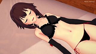 Hot Megumin craves sex in tight bikini!