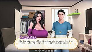 Naughty Aunt Rubs Giant Tits On My Dick