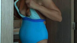 my 58 year old latina wife in bikini on beach