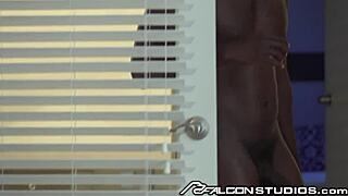 Falconstudios - Ebony Daddy Catches BF Naked on Bed