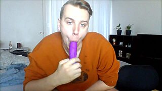 Pov twink sucks cock with deepthroat and toys.
