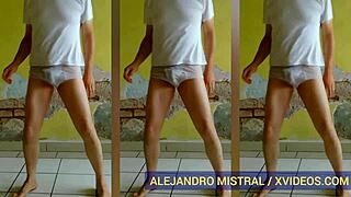 i saw this mature gay man alejandro mistral dancing in wet white underwear, so hot.