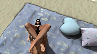 Beach blanket bliss with girlfriend