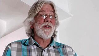 Little brunette teen 18+ gives handjob to partner