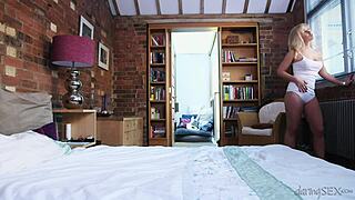 Wow, beautiful blonde enjoys big dick!