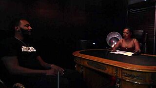 Boss gags on employee's big cock