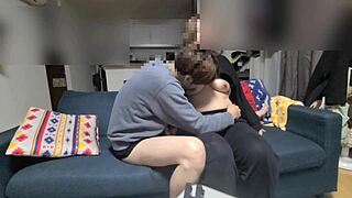 Asian Japanese Couple Enjoys Intimate Moments Together