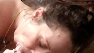 amateurs give deepthroat handjob in hardcore session