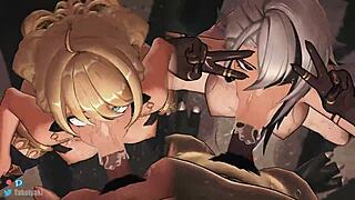 Arlecchino x Navia Hentai Anime