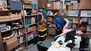 russian slender teen 18+ shoplifts and gets punished with hard fucking at the store