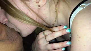 Russian teen gives nice blowjob at home