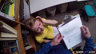 russian slender teen 18+ shoplifts and gets punished with hard fucking at the store