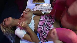 Carmel Moore Enjoys Rough Bed Orgy with Ebony Group Licking Small Tits