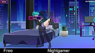 nightgamer's cute girlfriend in erotic anime adventure