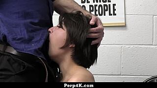 security guard hauls angeline red to backroom for hard pounding - perp4k