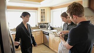 Asian babe Dana Vespoli in hardcore interracial threesome with white cocks