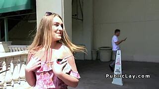 Cute Amateur Blows Stranger Outdoors