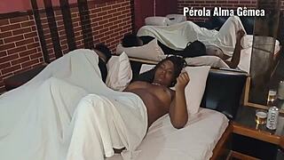 My husband almost caught me with the ebony neighbor's big cock.