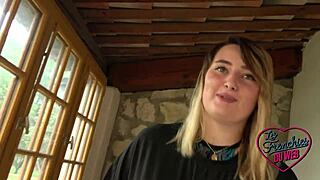 French Student Davina Shows Off Big Tits in Lingerie