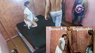 Gang Bang Ultra Vadia Latina Bbw With Three Men Leo Ogro