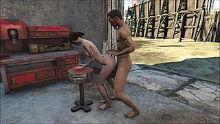 brunette in fallout 4 gets fucked hard