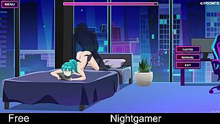 nightgamer's cute girlfriend in erotic anime adventure