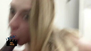 I almost got caught three times during public shopping deepthroat with canadian blonde