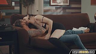 Having Erotic Fun With Brunette Cougar's Natural Tits