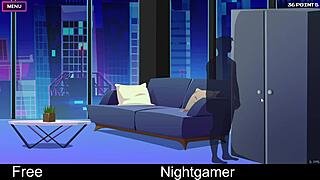 nightgamer's cute girlfriend in erotic anime adventure