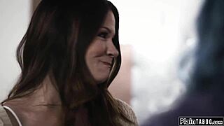 Busty cheating tenant licks MILF landlord! Oh yes!