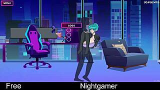 nightgamer's cute girlfriend in erotic anime adventure