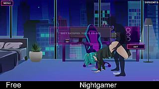 nightgamer's cute girlfriend in erotic anime adventure