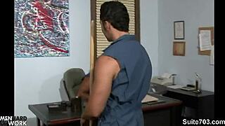 Gay cleaning guys exclaim, 'Fuck me hard with big cock in office blowjob!'