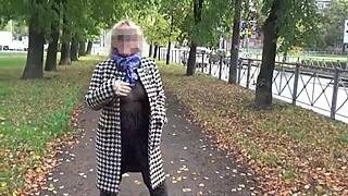 nylon milf with big boobs in sexy transparent walk?